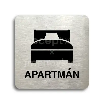 Piktogram "apartmán III" - stříbrná tabulka - černý tisk bez rámečku