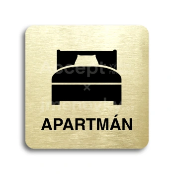 Piktogram "apartmán III" - zlatá tabulka - černý tisk bez rámečku