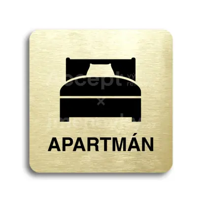 Piktogram "apartmán III" - zlatá tabulka - černý tisk bez rámečku