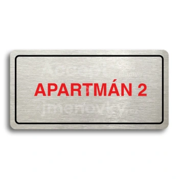 Piktogram "APARTMÁN 2" - stříbrná tabulka - barevný tisk