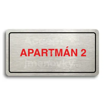 Piktogram "APARTMÁN 2" - stříbrná tabulka - barevný tisk