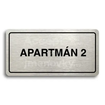 Piktogram "APARTMÁN 2" - stříbrná tabulka - černý tisk