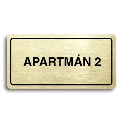 Piktogram "APARTMÁN 2" - zlatá tabulka - černý tisk