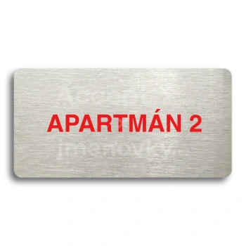 Piktogram "APARTMÁN 2" - stříbrná tabulka - barevný tisk bez rámečku