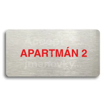 Piktogram "APARTMÁN 2" - stříbrná tabulka - barevný tisk bez rámečku