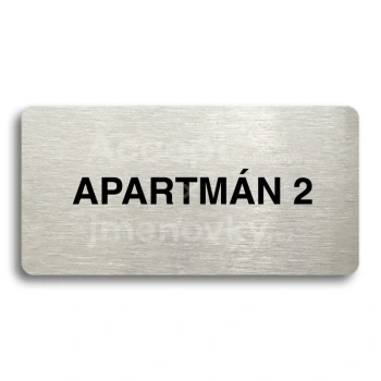 Piktogram "APARTMÁN 2" - stříbrná tabulka - černý tisk bez rámečku