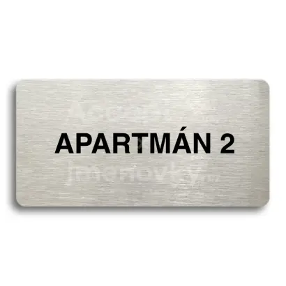 Piktogram "APARTMÁN 2" - stříbrná tabulka - černý tisk bez rámečku