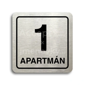 Piktogram "1 apartmán" - stříbrná tabulka - černý tisk
