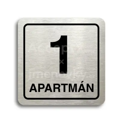 Piktogram "1 apartmán" - stříbrná tabulka - černý tisk