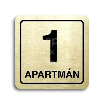 Piktogram "1 apartmán" - zlatá tabulka - černý tisk
