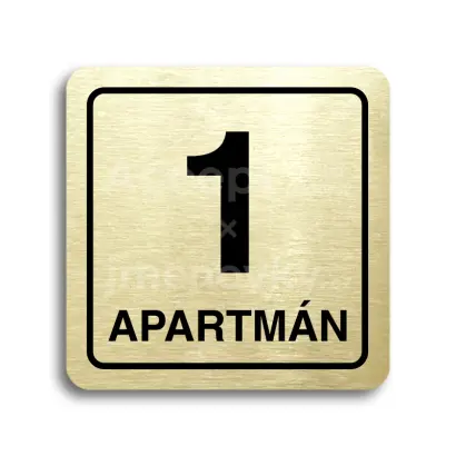 Piktogram "1 apartmán" - zlatá tabulka - černý tisk