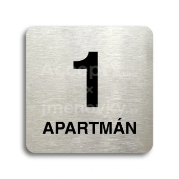 Piktogram "1 apartmán" - stříbrná tabulka - černý tisk bez rámečku