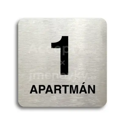 Piktogram "1 apartmán" - stříbrná tabulka - černý tisk bez rámečku
