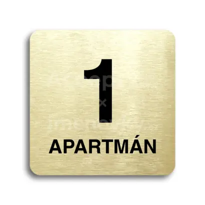 Piktogram "1 apartmán" - zlatá tabulka - černý tisk bez rámečku