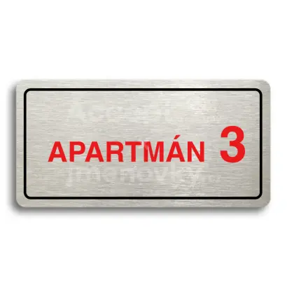 Piktogram "APARTMÁN 3 II" - stříbrná tabulka - barevný tisk