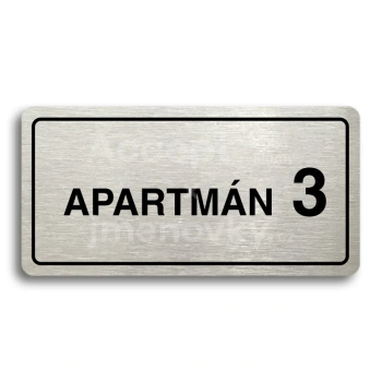 Piktogram "APARTMÁN 3 II" - stříbrná tabulka - černý tisk