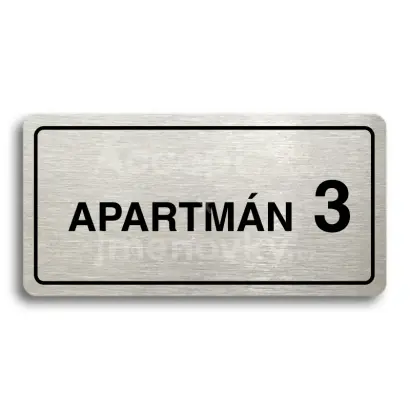 Piktogram "APARTMÁN 3 II" - stříbrná tabulka - černý tisk