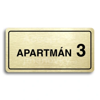 Piktogram "APARTMÁN 3 II" - zlatá tabulka - černý tisk