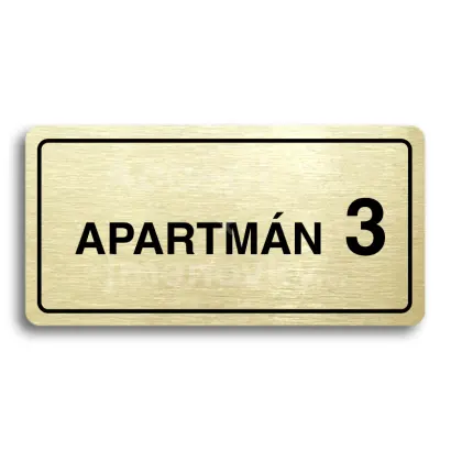 Piktogram "APARTMÁN 3 II" - zlatá tabulka - černý tisk