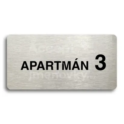 Piktogram "APARTMÁN 3 II" - stříbrná tabulka - černý tisk bez rámečku