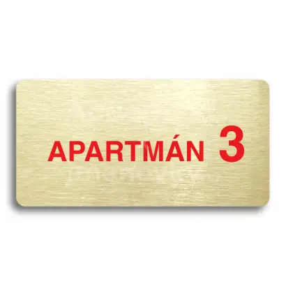 Piktogram "APARTMÁN 3 II" - zlatá tabulka - barevný tisk bez rámečku