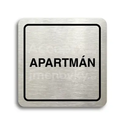 Piktogram "apartmán" - stříbrná tabulka - černý tisk