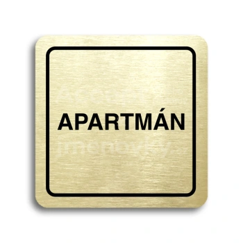 Piktogram "apartmán" - zlatá tabulka - černý tisk