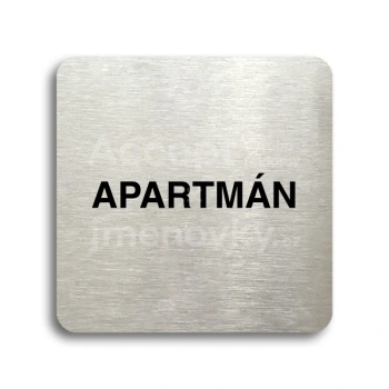 Piktogram "apartmán" - stříbrná tabulka - černý tisk bez rámečku