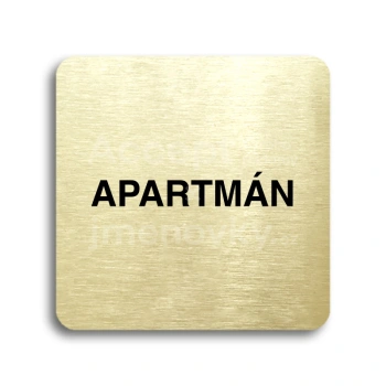 Piktogram "apartmán" - zlatá tabulka - černý tisk bez rámečku