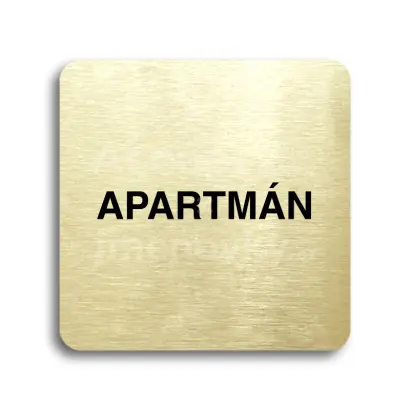 Piktogram "apartmán" - zlatá tabulka - černý tisk bez rámečku