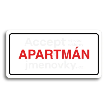 Piktogram "APARTMÁN" - bílá tabulka - barevný tisk