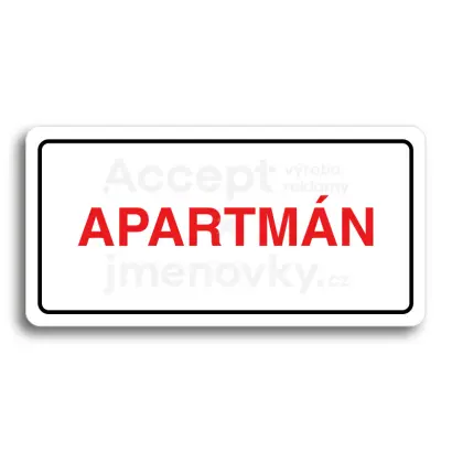 Piktogram "APARTMÁN" - bílá tabulka - barevný tisk