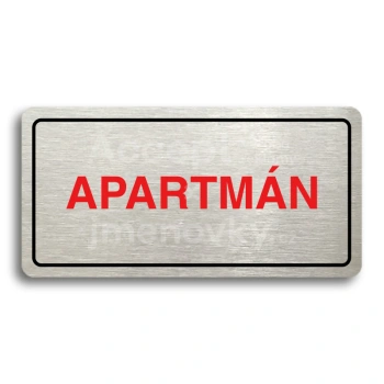 Piktogram "APARTMÁN" - stříbrná tabulka - barevný tisk