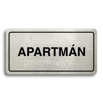 Piktogram "APARTMÁN" - stříbrná tabulka - černý tisk