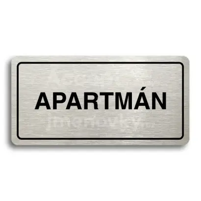 Piktogram "APARTMÁN" - stříbrná tabulka - černý tisk