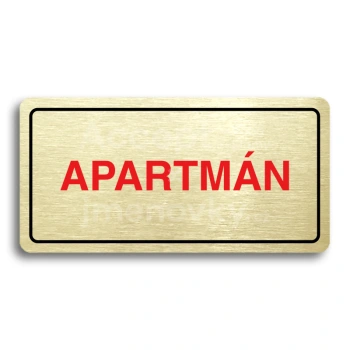 Piktogram "APARTMÁN" - zlatá tabulka - barevný tisk