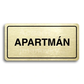 Piktogram "APARTMÁN" - zlatá tabulka - černý tisk