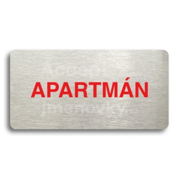 Piktogram "APARTMÁN" - stříbrná tabulka - barevný tisk bez rámečku