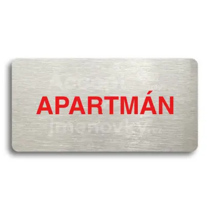 Piktogram "APARTMÁN" - stříbrná tabulka - barevný tisk bez rámečku
