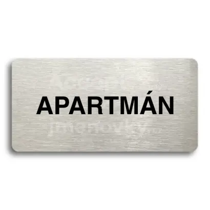 Piktogram "APARTMÁN" - stříbrná tabulka - černý tisk bez rámečku