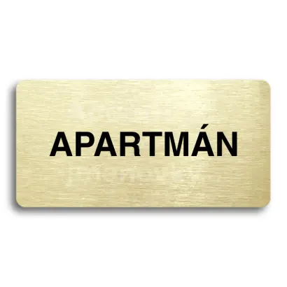 Piktogram "APARTMÁN" - zlatá tabulka - černý tisk bez rámečku