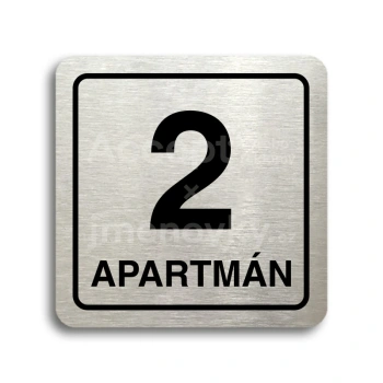 Piktogram "2 apartmán" - stříbrná tabulka - černý tisk