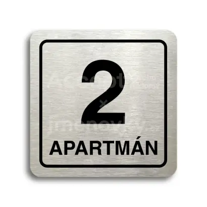 Piktogram "2 apartmán" - stříbrná tabulka - černý tisk