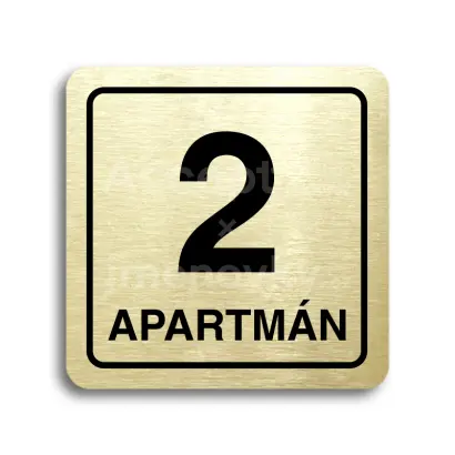 Piktogram "2 apartmán" - zlatá tabulka - černý tisk