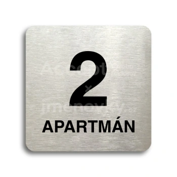 Piktogram "2 apartmán" - stříbrná tabulka - černý tisk bez rámečku