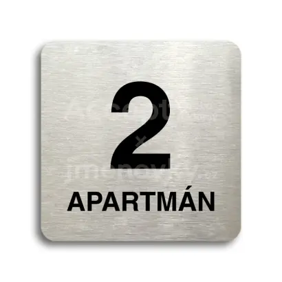 Piktogram "2 apartmán" - stříbrná tabulka - černý tisk bez rámečku