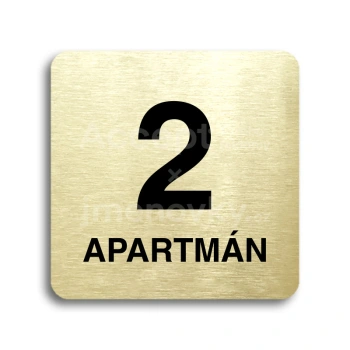 Piktogram "2 apartmán" - zlatá tabulka - černý tisk bez rámečku