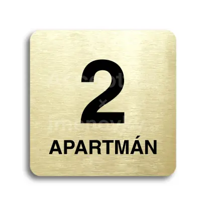 Piktogram "2 apartmán" - zlatá tabulka - černý tisk bez rámečku
