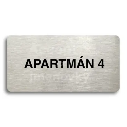 Piktogram "APARTMÁN 4" - stříbrná tabulka - černý tisk bez rámečku