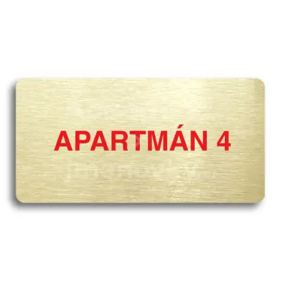 Piktogram "APARTMÁN 4" - zlatá tabulka - barevný tisk bez rámečku